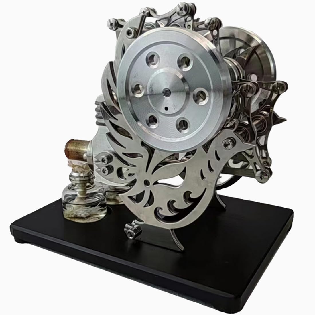 Stirling silnik do montażu, dwucylindrowy, dwucylindrowy, gorący powietrze, model silnika spalinowego, silnik spalinowy, zestaw do silników Sterling Engine