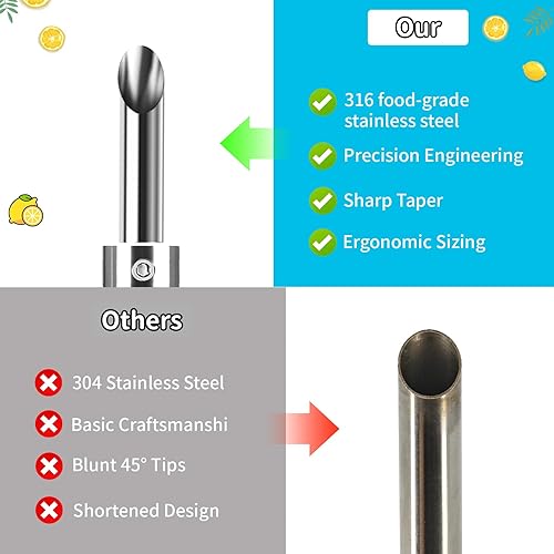 Miniatura 3 de Paquete de 1 perforador de acero inoxidable 316 para tapas de plástico, vasos de limonada, perforador de agujero afilado de limonada para
