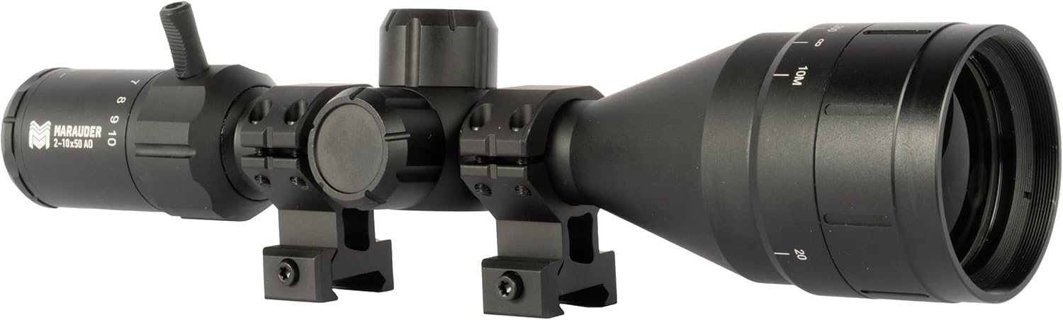 Monstrum Marauder 2-10x50 MPVO Rifle Scope with AO Adjustable Objective