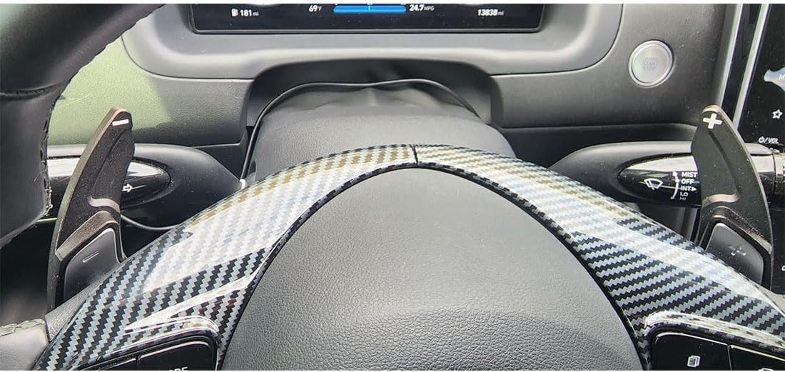 Ruihe Carbon Fiber Color Steering Wheel Cover Trim Fit for Hyundai Elantra, Santa Cruz, Tucson 2021-2025 Universal Design & Interior Accessory
