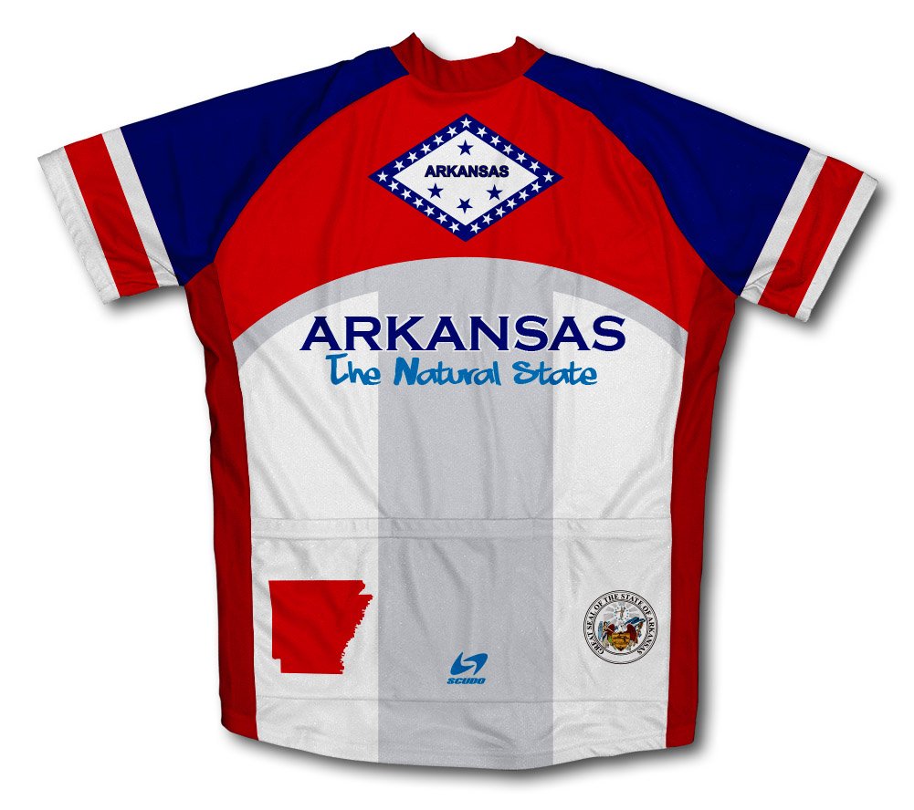 ScudoPro Arkansas Flag Short Sleeve Cycling Jersey for Women - Size L