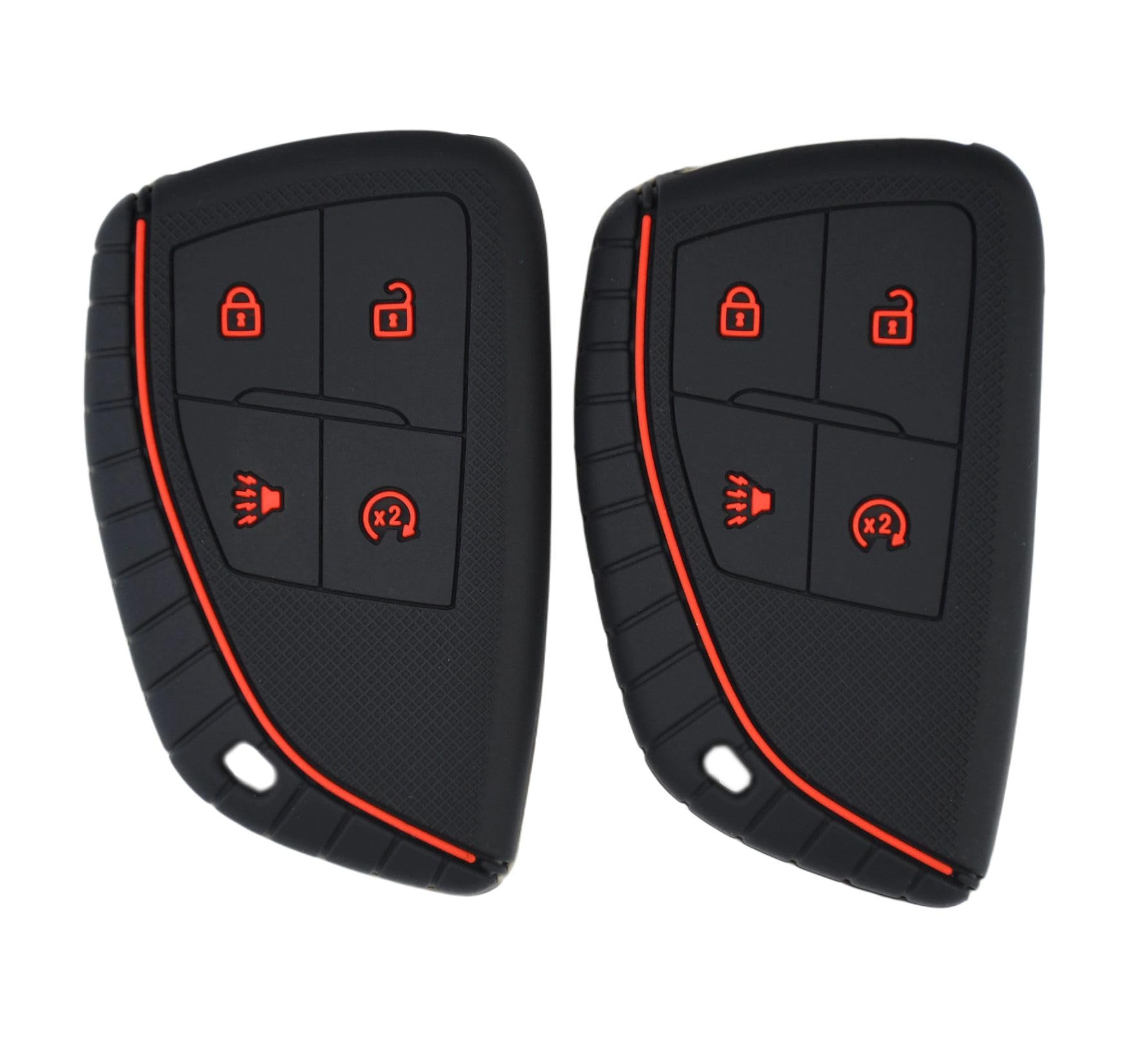 Silicone 4 Buttons Key Fob Cover Case Protector for Chevrolet Colorado Tahoe and GMC Canyon Sierra 2023 2024 2025 Remote with Remote Start Button