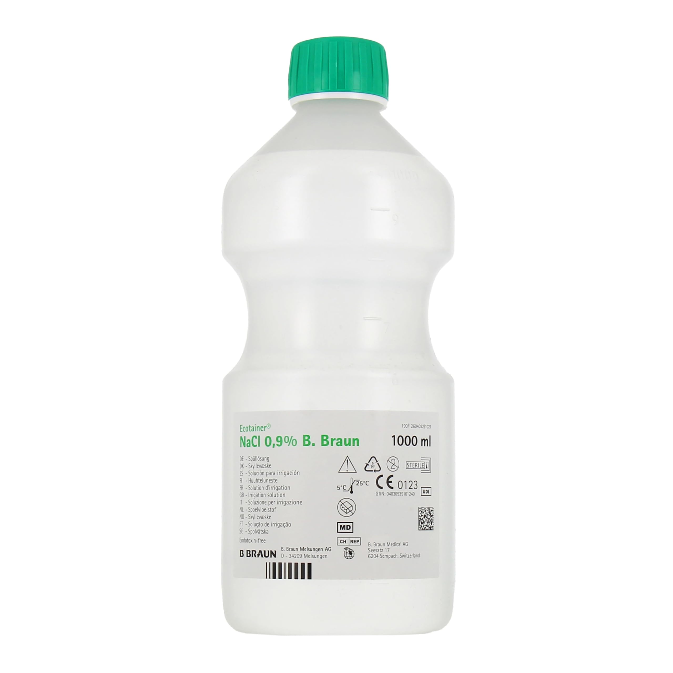 B. Braun Solución salina fisiológica 0,9% 1 Litro Estéril para uso nasal, ocular y limpieza de heridas