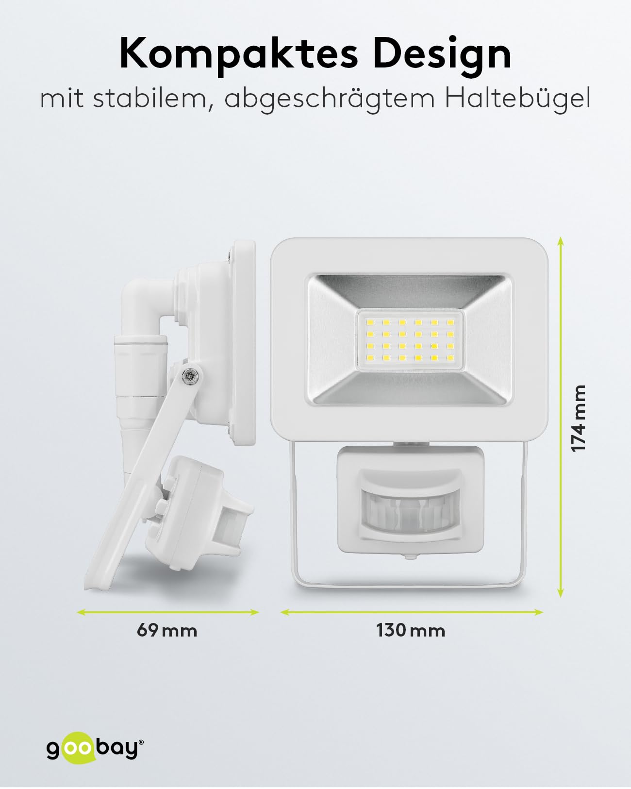Goobay LED Buitenspot, 50 W, Met Bewegingsmelder - Met 4250 Lm Neutraal Wit Licht 4000 K Pir Sensor Met Aan