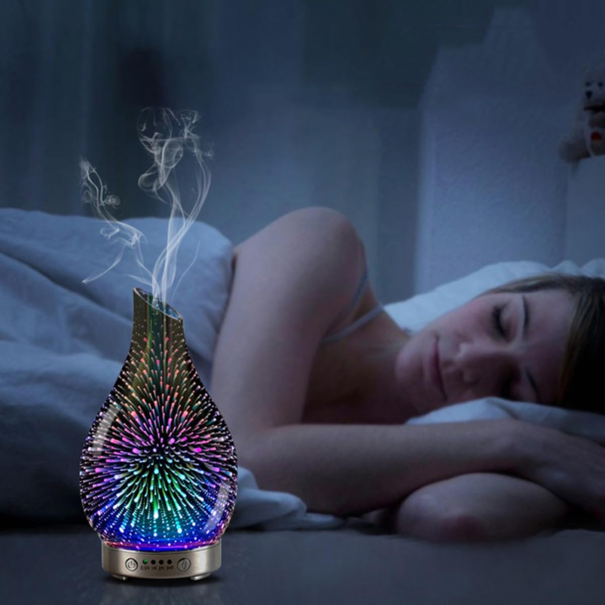 Abaodam Diffusore di Aromi in Vetro 3d Umidificatore Aromaterapia Silenzioso Capacità <1l per Uffici e Sale Riunioni Tecnologia Avanzata di Riduzione Rumore