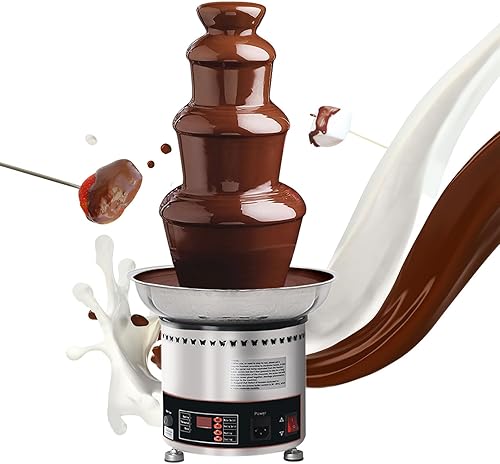 Máquina comercial de fuente de chocolate, fuentes de chocolate para fiestas, bodas y fiestas, máquina de fuente de chocolate de 4 niveles para