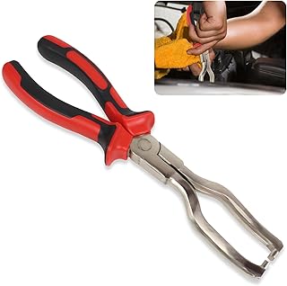 Carbon Steel Electrical Connector Disconnect Pliers, Automotive Hose Fuel Line Clip Removal Pliers, Universal Car Petrol Clip Pipe Pliers Removal Tool for Release Long Spark Plug (Red)
