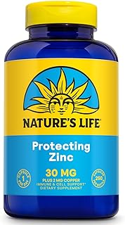 Nature's Life Zinc Picolinate 30mg Plus 2mg of Copper - Chelated Zinc Supplement for Immune, Cardiovascular, Skin, Cellular Function, and Muscle Support - 60-Day Guarantee - 250 Servings, 250 Capsules