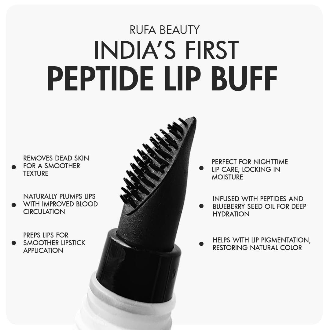 Rufa Beauty Peptide LipBuff - 8ml | lip plumper | for men and women | heals lips and removes dead skin | improves blood circulation | lip care essential 2