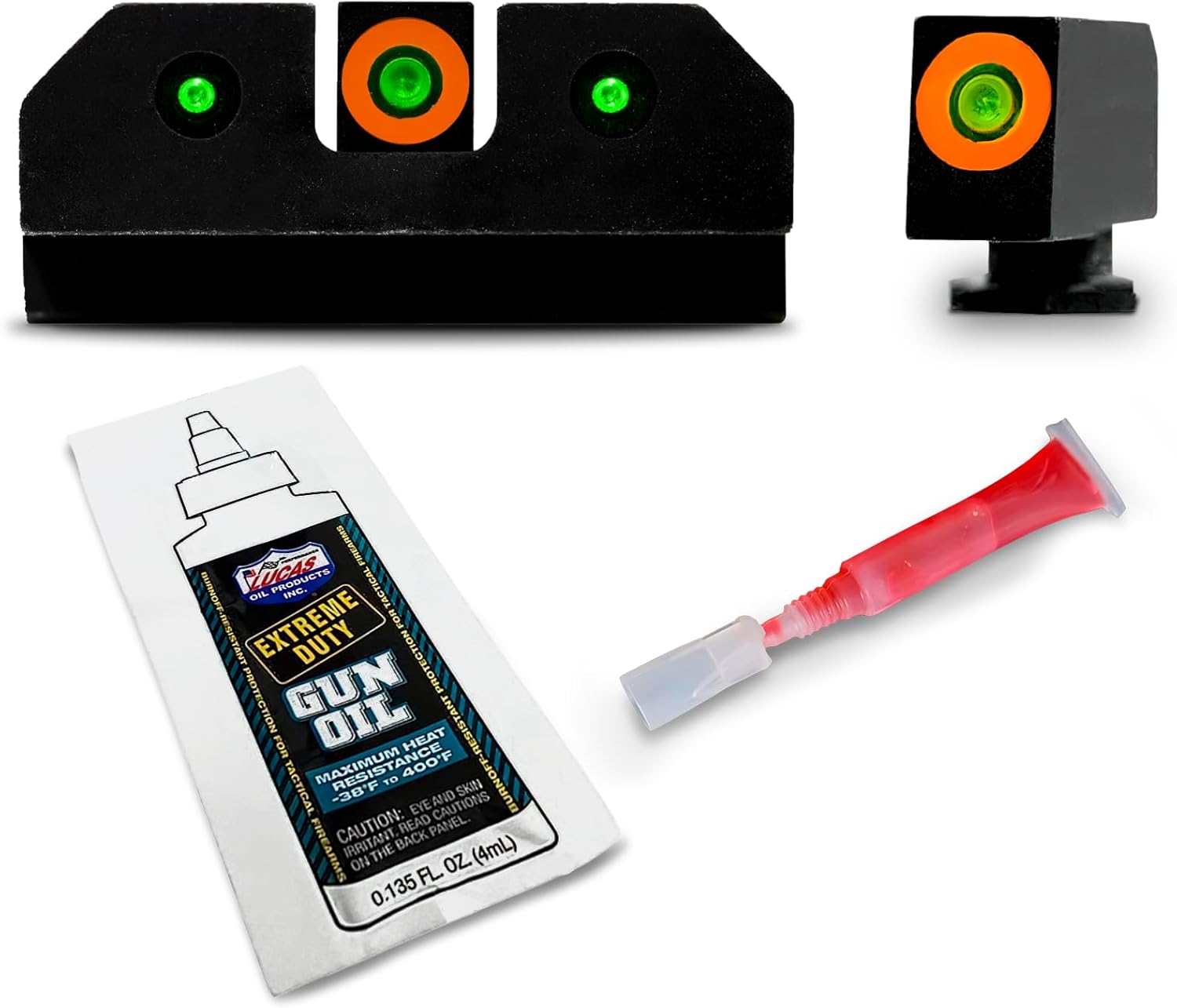 XS SIGHTS 3-Dot Tritium Night Sights, Fits Glock Gen 1 – 5 +MOS Pistols, Dual Illuminated Orange Front Sight Equipped with Tritium/Photoluminescent Glow Dot