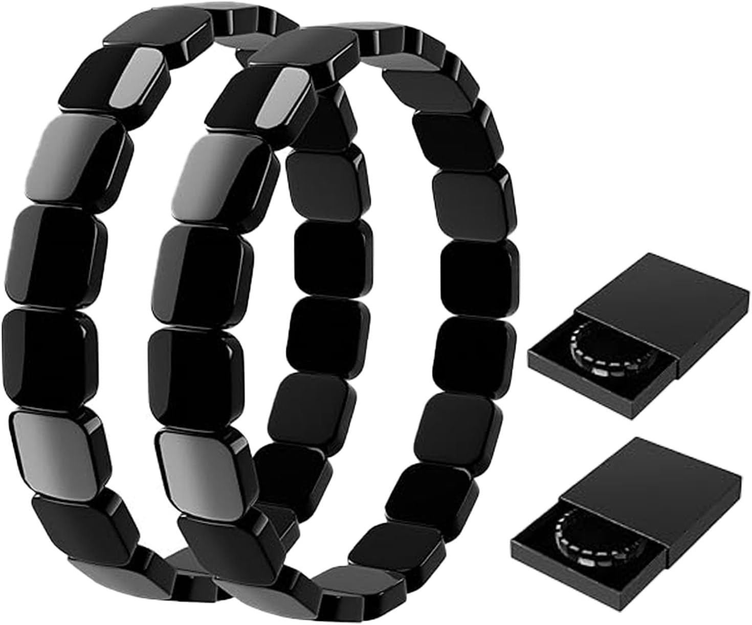 Hematite Bracelet For Men, Reclaim Your Edge & Confidence Natural Hematite Beaded Stretch Bracelet, Healing Energy Jewelry Gift for Boyfriend or Husband