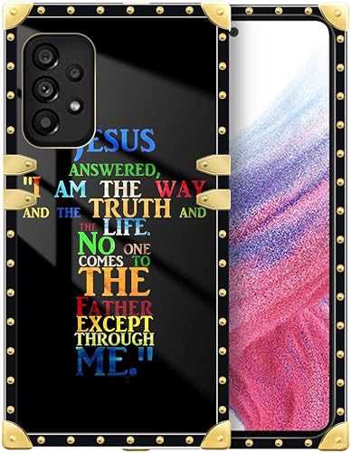 Funda compatible con Samsung Galaxy A53 5G, diseño de cruz de Jesús con la Biblia de Cristo para mujeres y niñas, TPU suave a prueba de golpes,