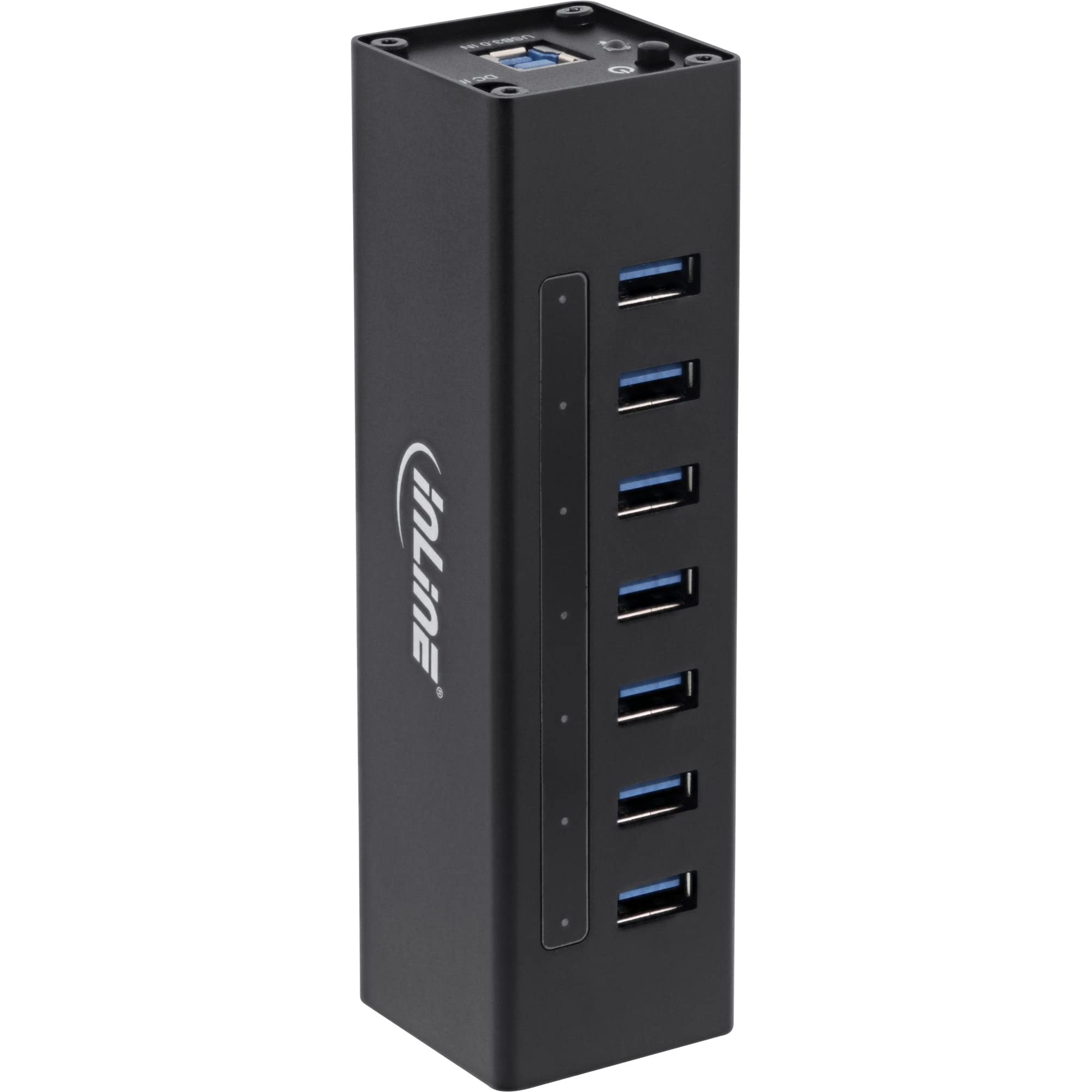 InLine USB 3.0 Hub con Carcasa de Aluminio y la Fuente de alimentación 3A (7-Port Negro