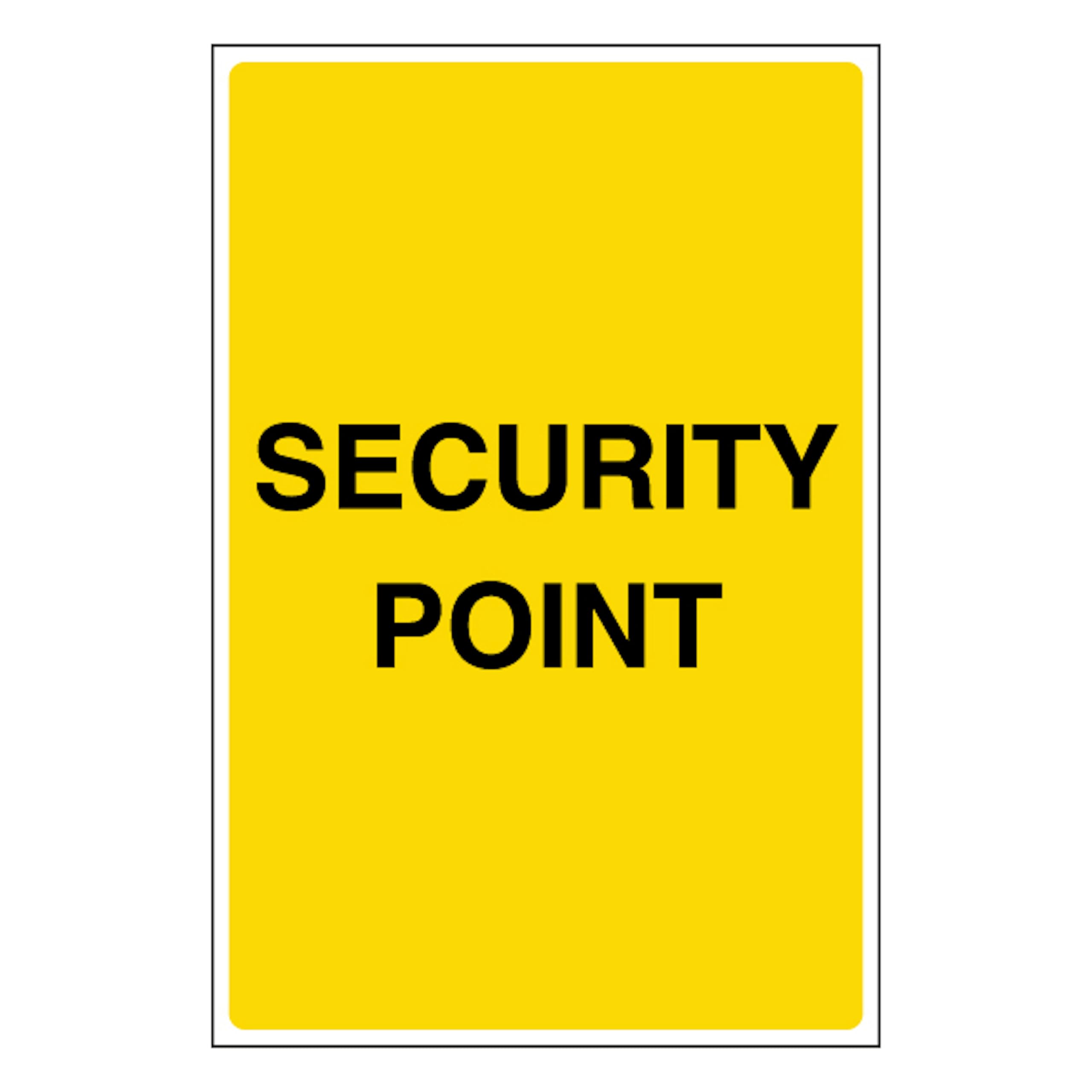 V Safety Security Point 100 x 150 mm - Glow In The Dark 1mm Rigid Plastic