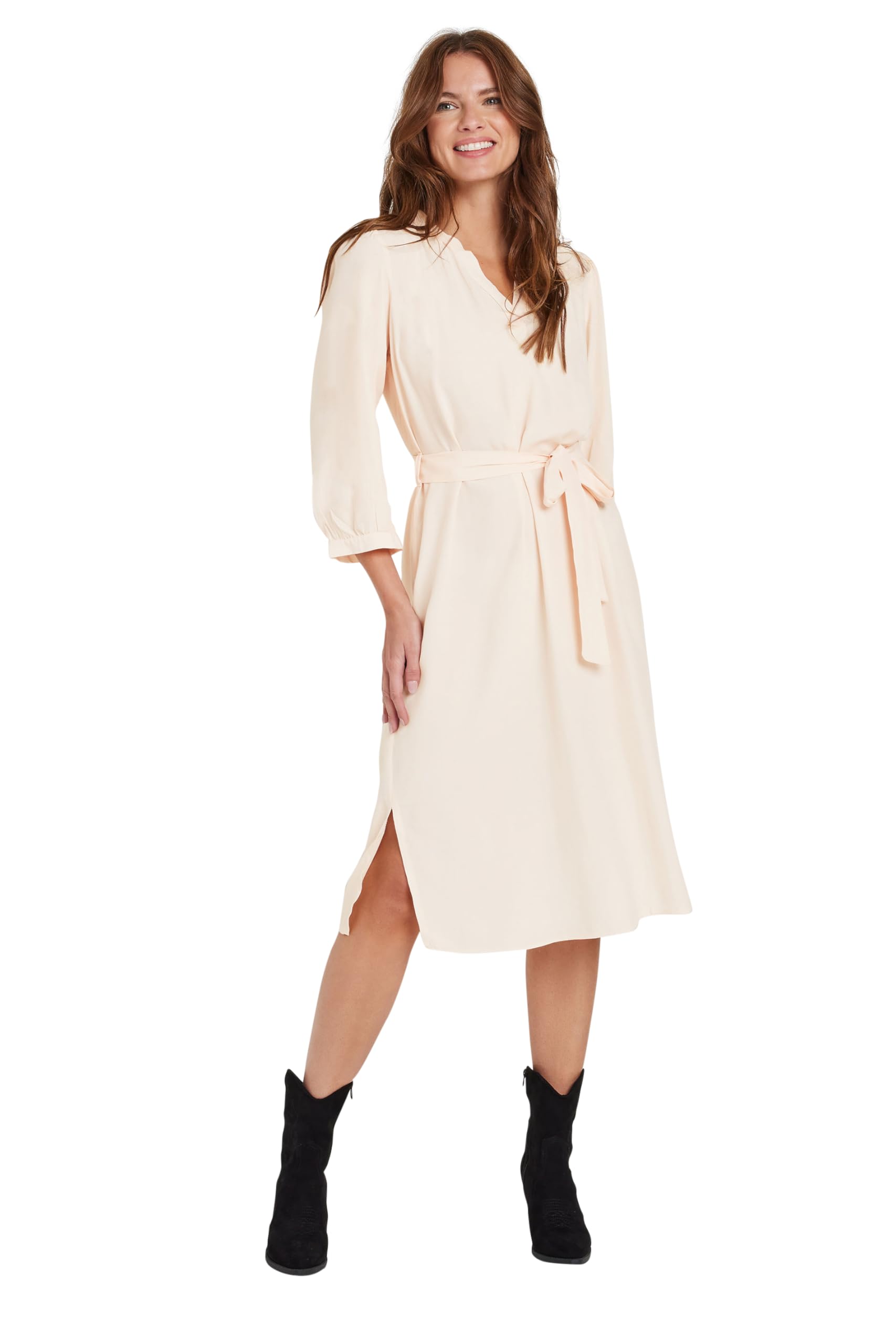 M&Co Women's Pink Light Tie Waist Tunic Dress