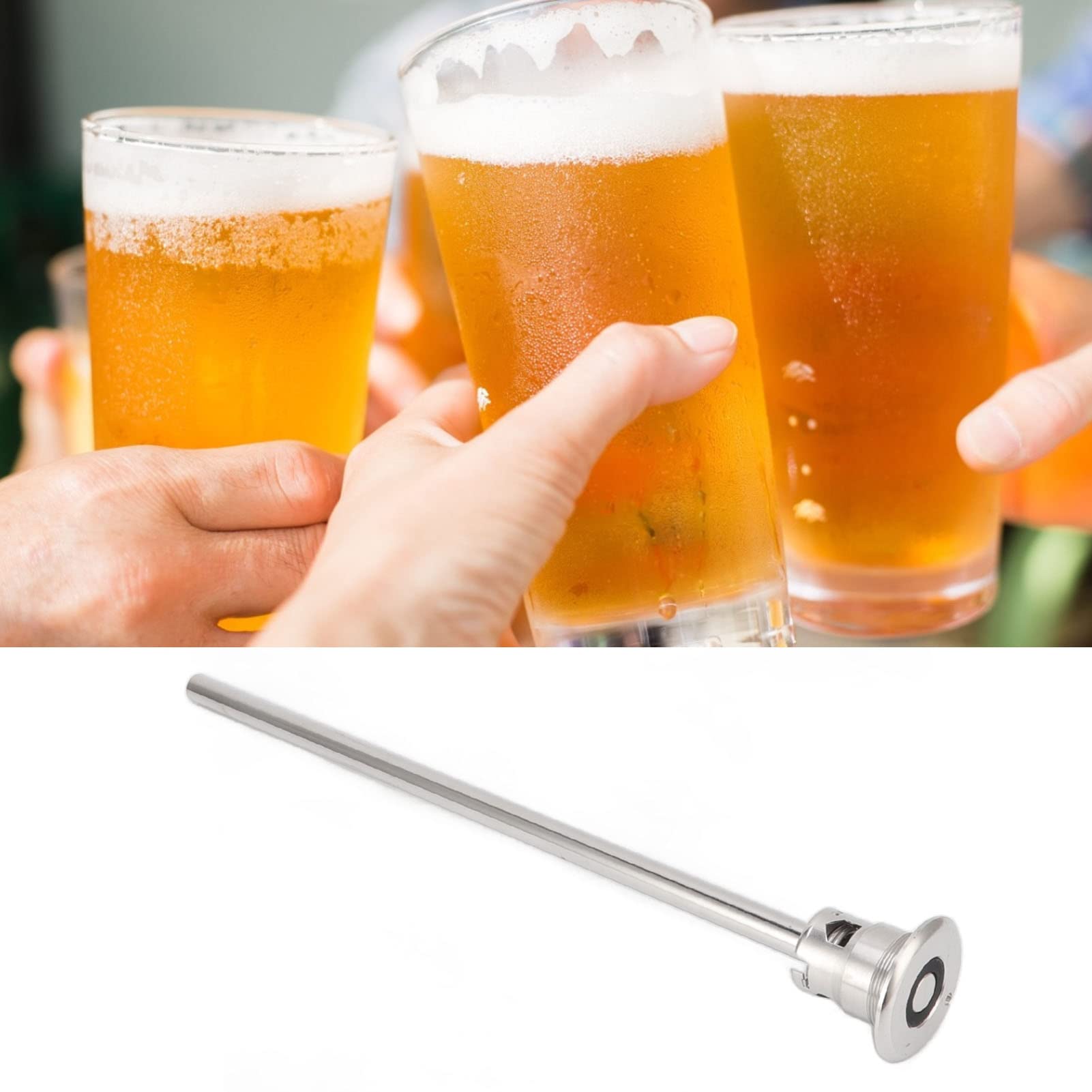 TOPINCN Bierspeer, Mini-Fassspender-Kit Fassspeer Edelstahl PTFE-Sprühgetränkefass-Extraktorrohr für Bierfass Typ A