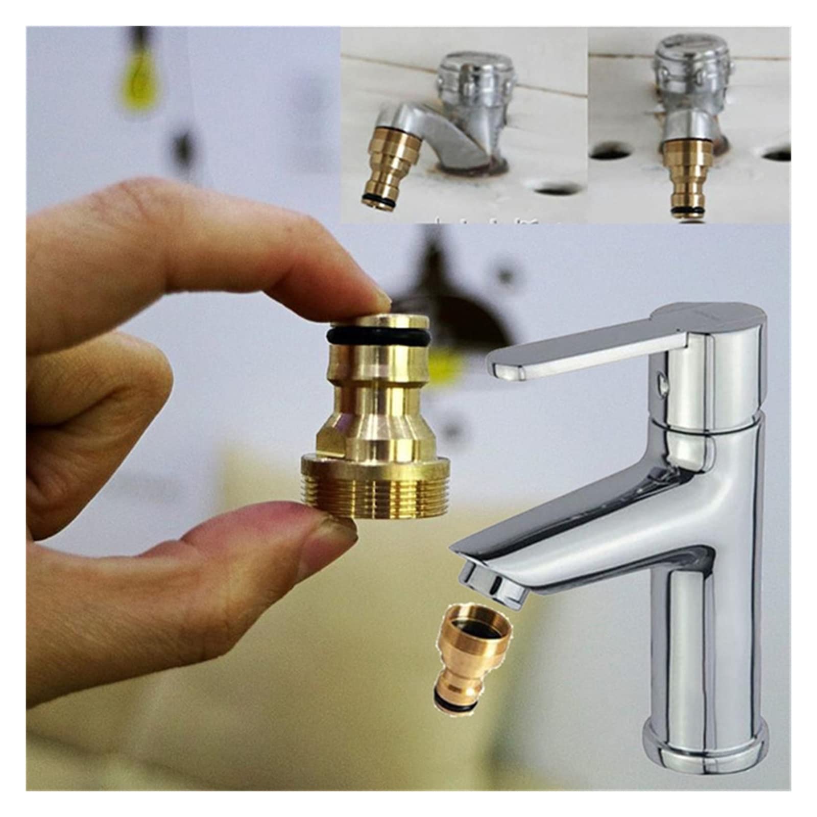 Conector rápido para grifo de tubería de riego de jardín Ajuste 1 pieza Adaptador de conector rápido macho de latón Manguera de agua de jardín Conector de grifo Filtro de agua Riego por goteo Acoplami
