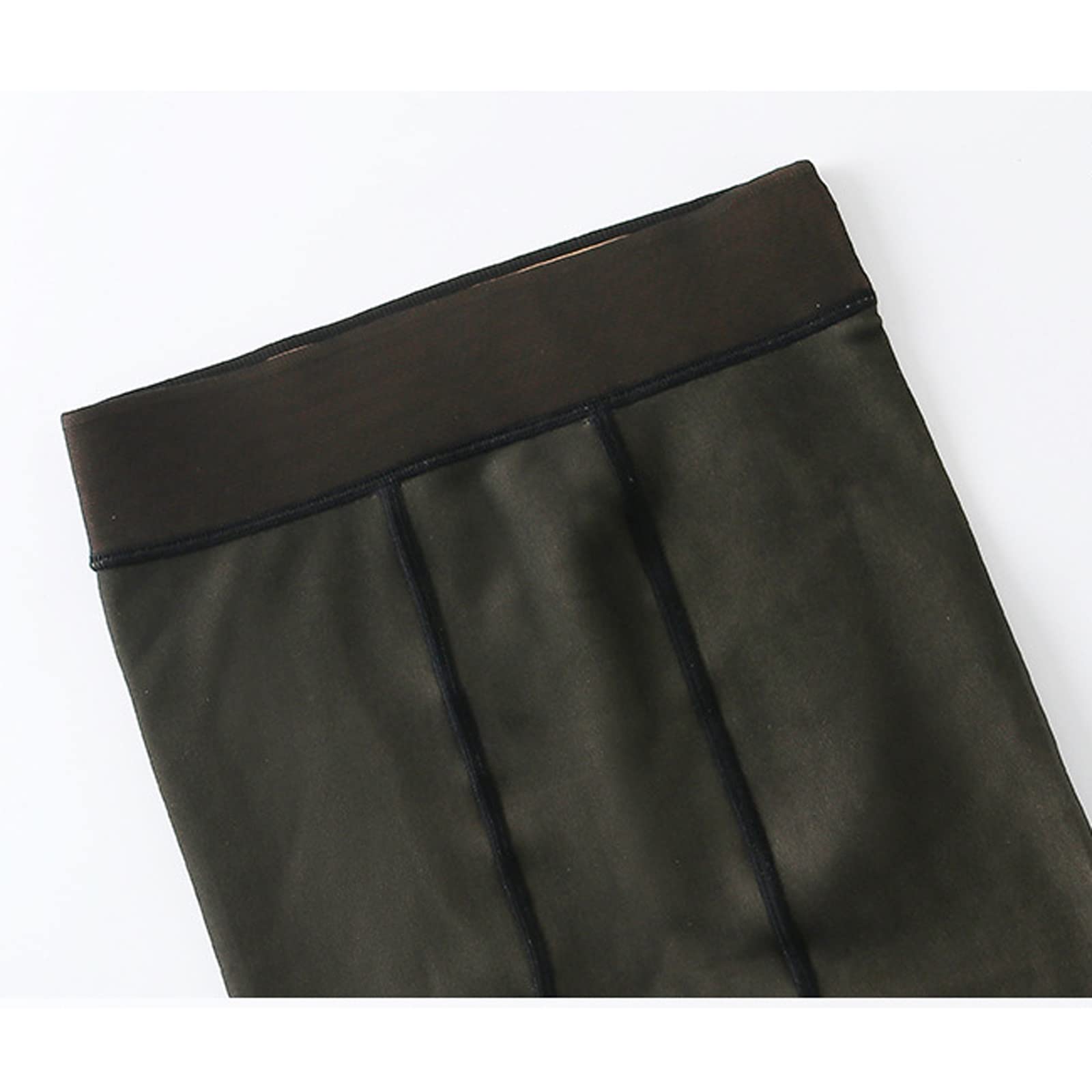 Rajstopy damskie w dużych rozmiarach, legginsy z wysokim stanem Rajstopy termiczne, fałszywe przezroczyste polarowe zimowe rajstopy termiczne (kolor: czarny, rozmiar: 320G-XL) (kolor kawy ze stopami