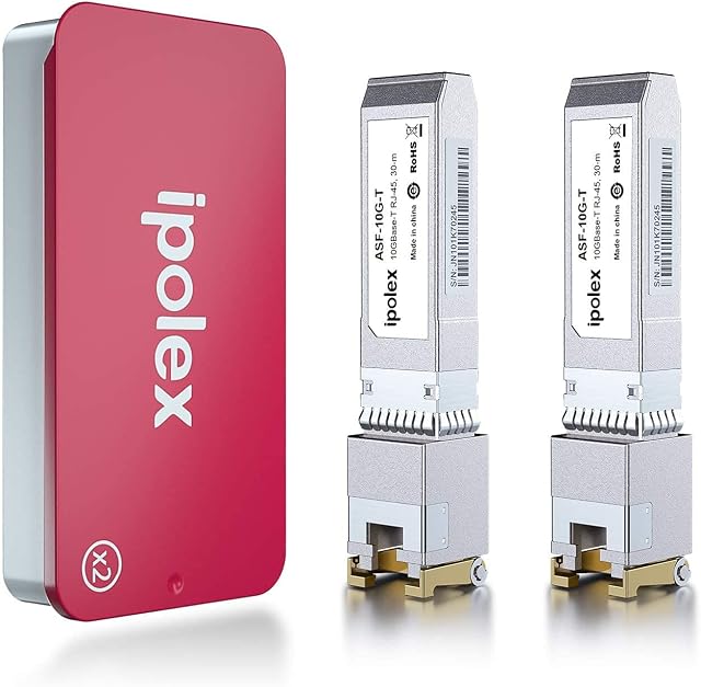 10G SFP+ RJ45 Copper Transceiver, 10GBase-T SFP+, Compatible for Cisco SFP-10G-T-S, Ubiquiti UniFi UF-RJ45-10G, Meraki MA-SFP-10G-T, MikroTik S+RJ10, Netgear AXM765, D-Link(CAT.6a/CAT7, 30m), 2 PACK