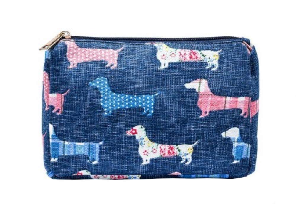 The Olive House Women's Blue The Olive House® Dachshund Sausage Dog Design Make Up Bag Brushes Pencil Case