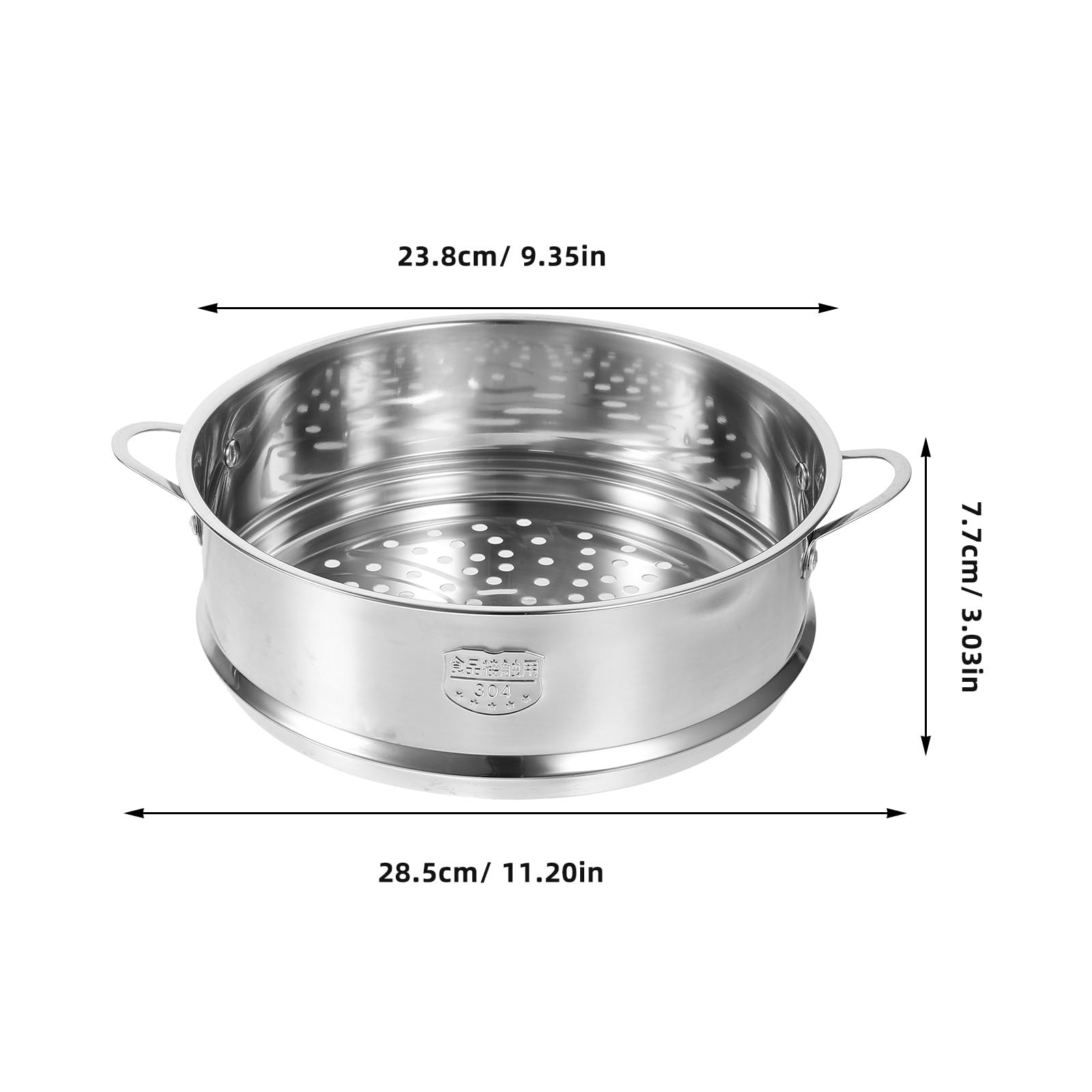 Amosfun Inserto de olla de vapor de acero inoxidable, cesta de vapor de cocina de 22 cm, cesta de vapor de alimentos, olla arrocera china para albóndigas chinas, cesta de vapor para pescados y