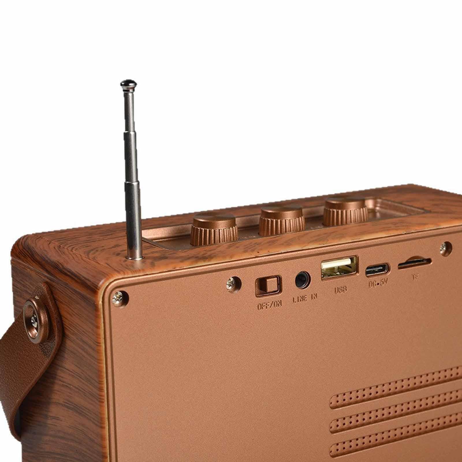 Enceinte Radio Portable avec poignée, Multifonction, Mini, alimentée par Batterie, décoration rétro pour Salle de Bain, Bureau, Chambre