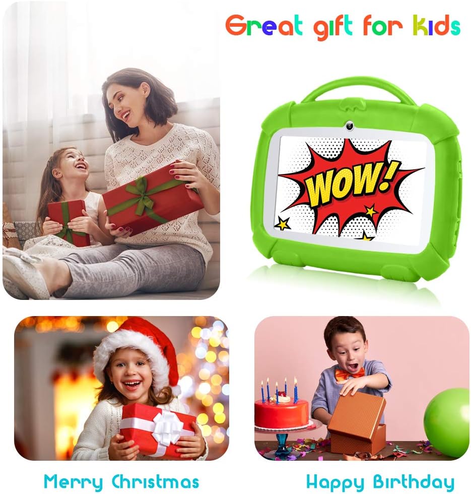 Bеѕt Rеvіеw Kivors 7 Inch Kids Tablet Touch Screen 1GB RAM+16GB 1.5GHz WiFi Android 9.0 - Parental Control,Quad Core Unlocked - with Dual Camera 1024x600pixels 3.5mm Stereo Headset (Green)