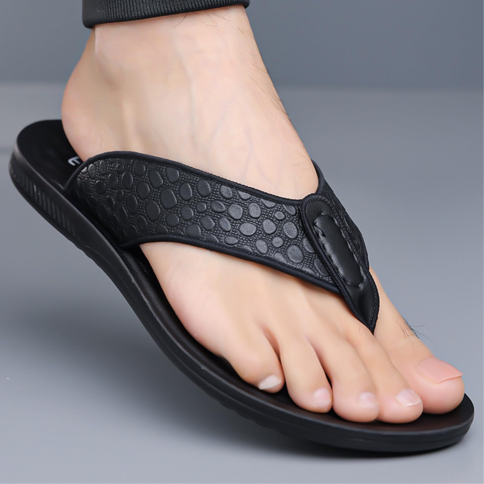 Chanclas Verano Outwear Flip Flops Hombres Moda Color Sólido Zapatillas Casuales Hombre Antideslizante De Playa Hombre-1-40