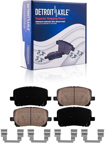 Miniatura 25 de Detroit Axle - Pastillas de freno para Chevy Trailblazer GMC Envoy Pastillas de freno de cerámica w/Hardware Buick Rainier Isuzu Ascender Olds