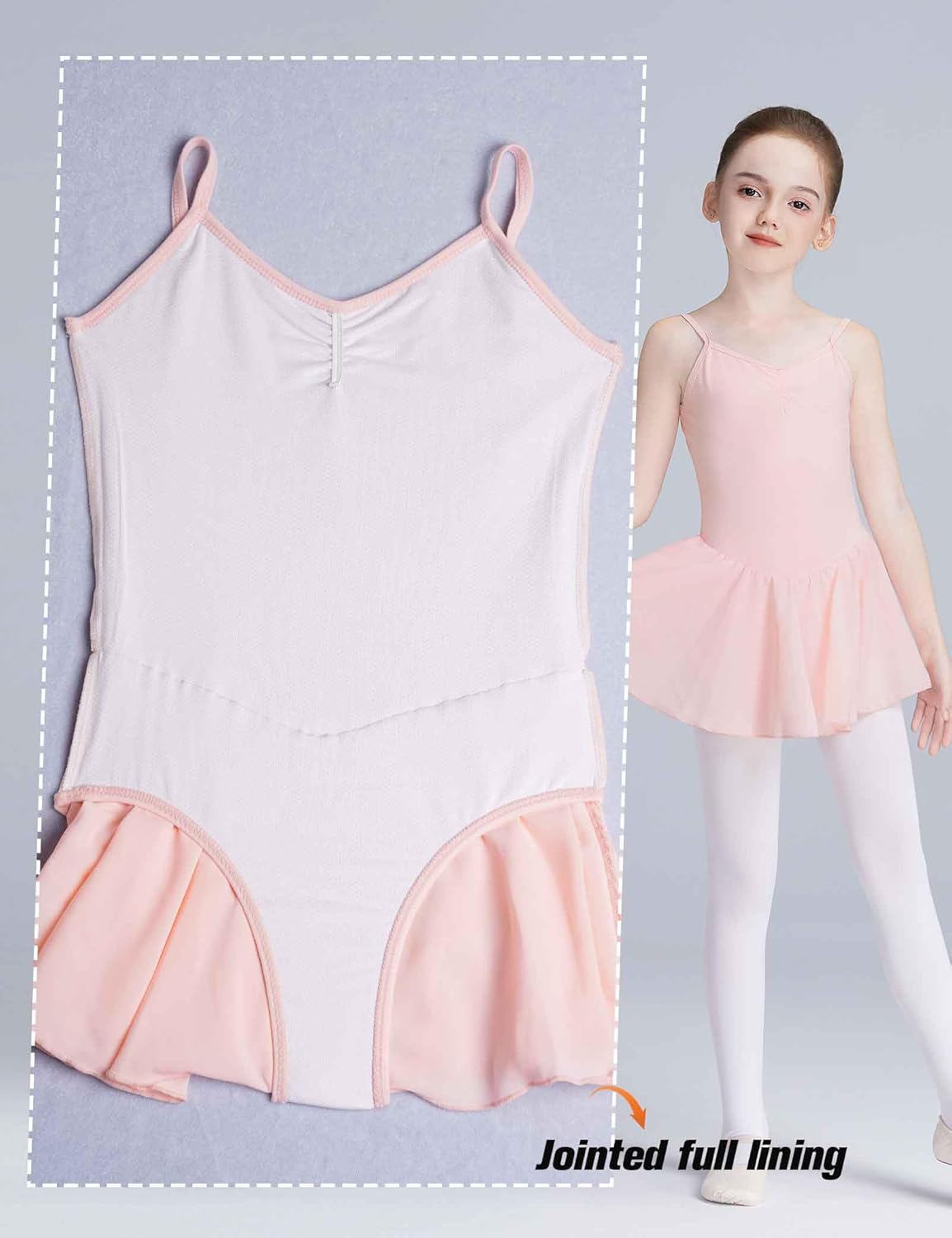 Ballet Dress for Girls Classic Short Sleeve Dance Leotards with Skirt Ballerina Outfits for Kids - Image 5