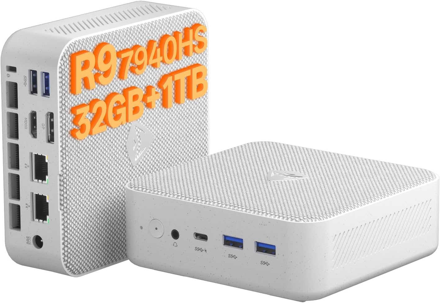 Machenike Makenike Mini PC, Ryzen 9 7940HS, 5,2 GHz, 16x2 GB DDR5 1 TB SSD, Radeon 780M, Ordenador de sobremesa para Juegos, 4X USB3.2, USB4, DP1.4, HDMI 2.0, Wi-Fi 6E /BT5.3, Doble RJ45 2,5G