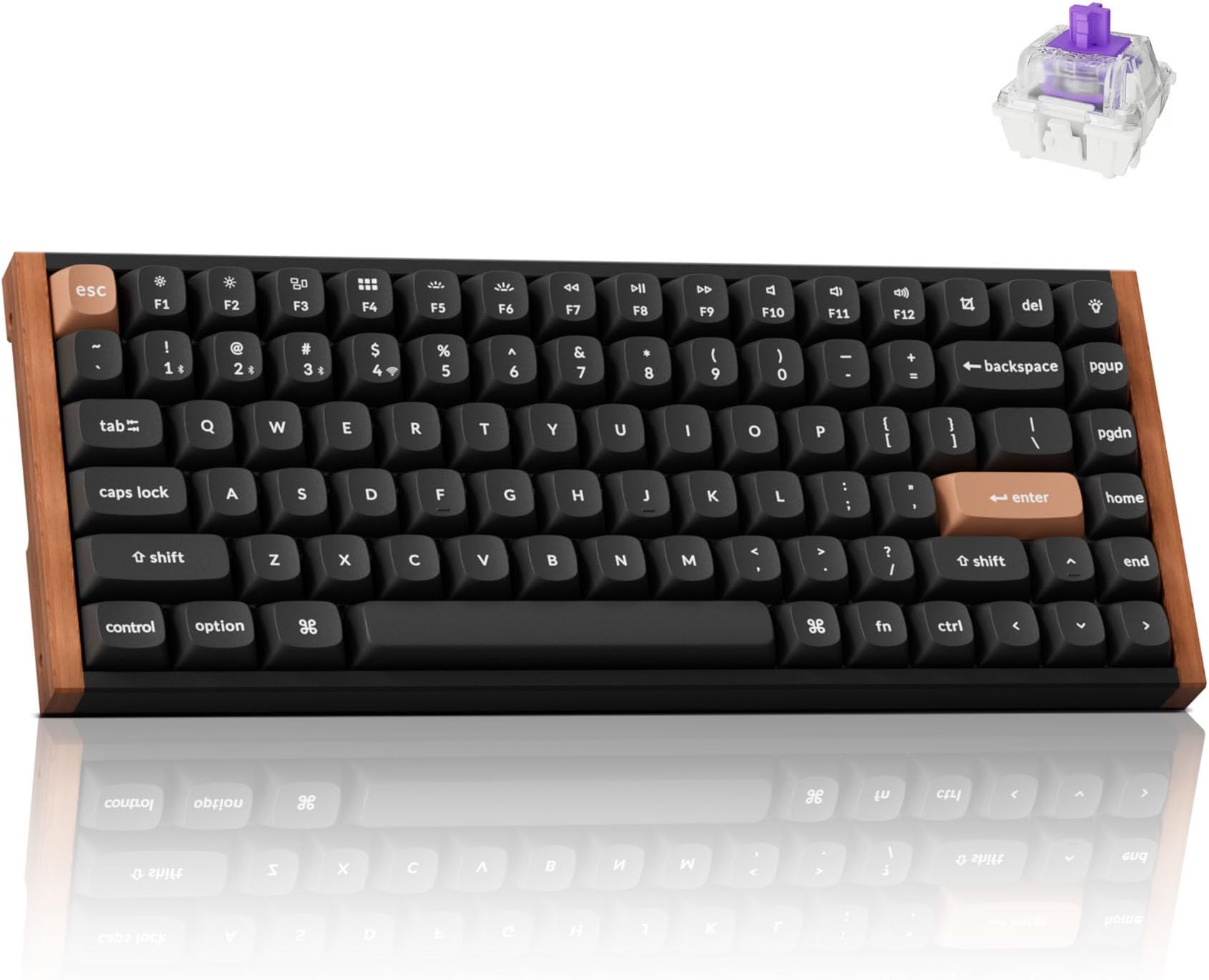 Keychron K2 HE Wireless Custom Mechanical Keyboard - Hall Effect Magnetic Switch, Rapid Trigger, 2.4G/Bluetooth 5.2/USB-C, QMK/VIA, Aluminium & Wood, RGB Backlit(Mac/Windows/Linux), US Layout