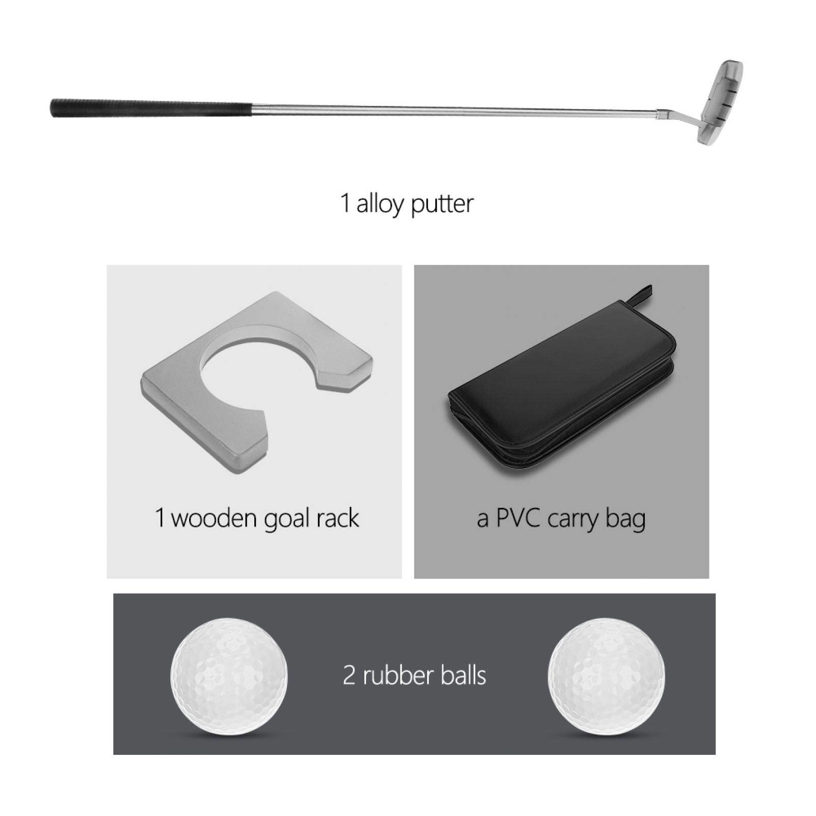 Durevole kit da golf, set da golf per golf indoor, pratica mazze da allenamento, kit putter con palline e sacca per migliorare le abilità di golf