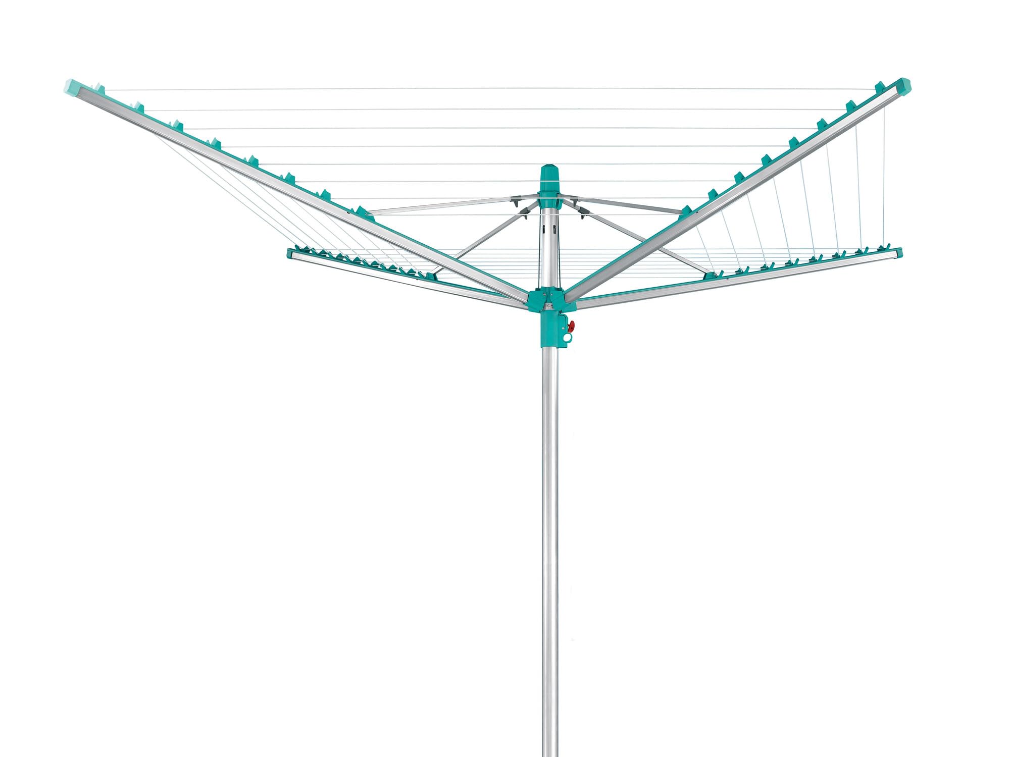 Leifheit Tendedero giratorio de jardín Linomatic 500 Easy para tender ropa, tenderete vertical con sistema Easy Lift, tendedero exterior con 50 m de cuerda | Easy-Lift, cuerdas protegidas de la suciedad, hasta 5 coladas, 1,86 m, resistente a UV e intemper