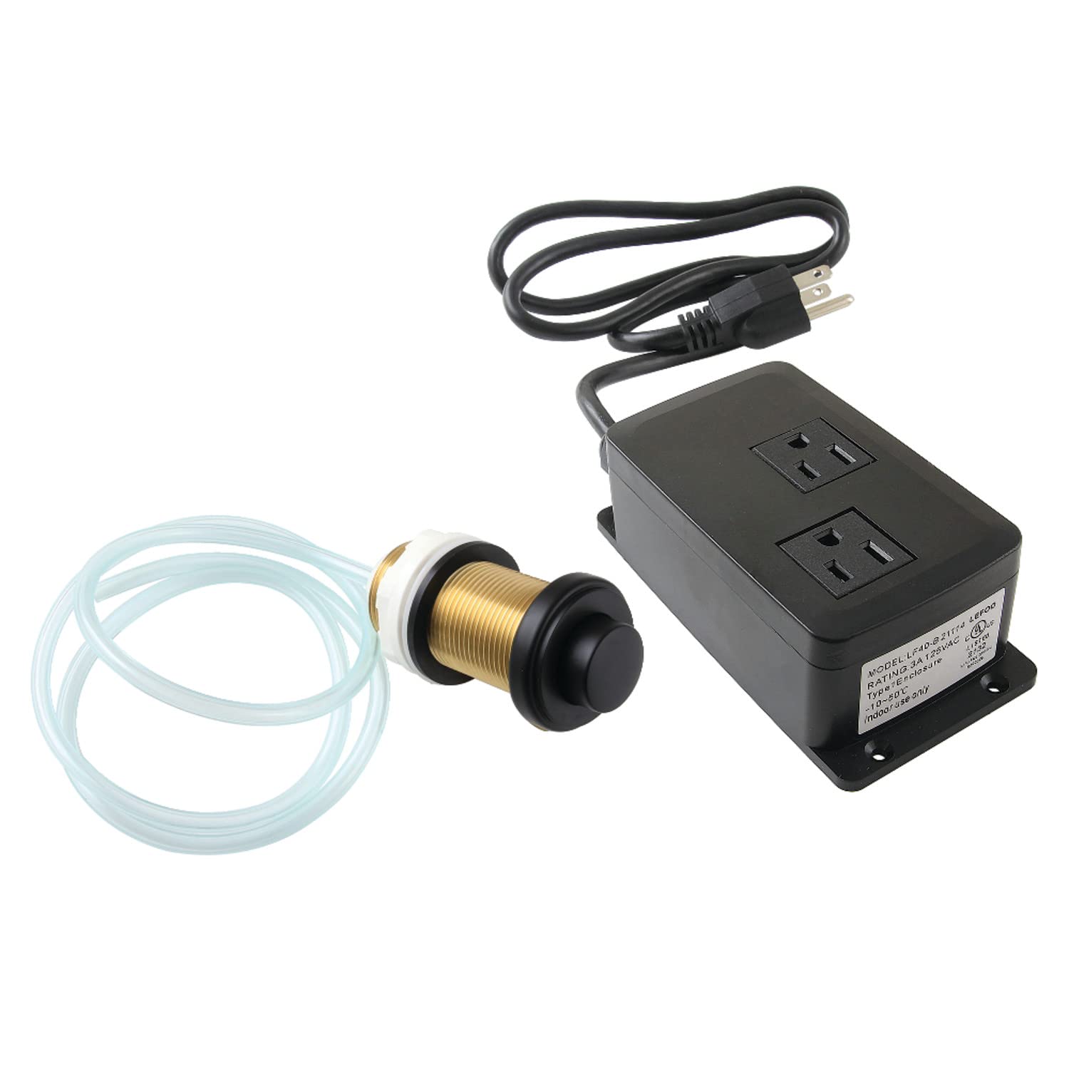 Kit de commutateur d'air Kingston Brass KADK210 noir mat pour îlot de cuisine