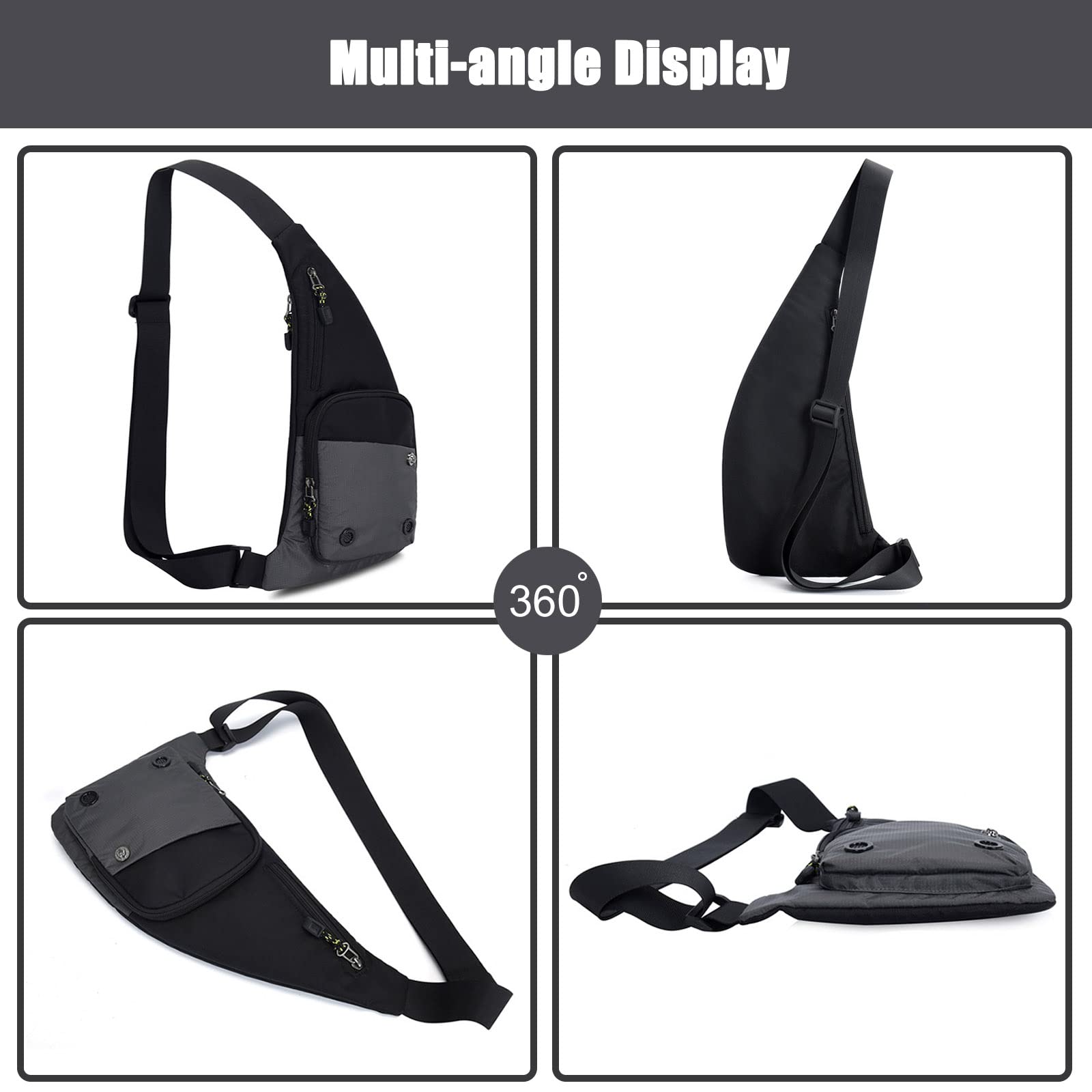 FANDARE Zaino Monospalla da Uomo Donna Marsupio Zaini da hiking Borsa a Spalla da palestra Borsa Tracolla Borsello a Spalla Borse a Zainetto per Sportivo Trekking Ciclismo Viaggio Sling Bag Blu b