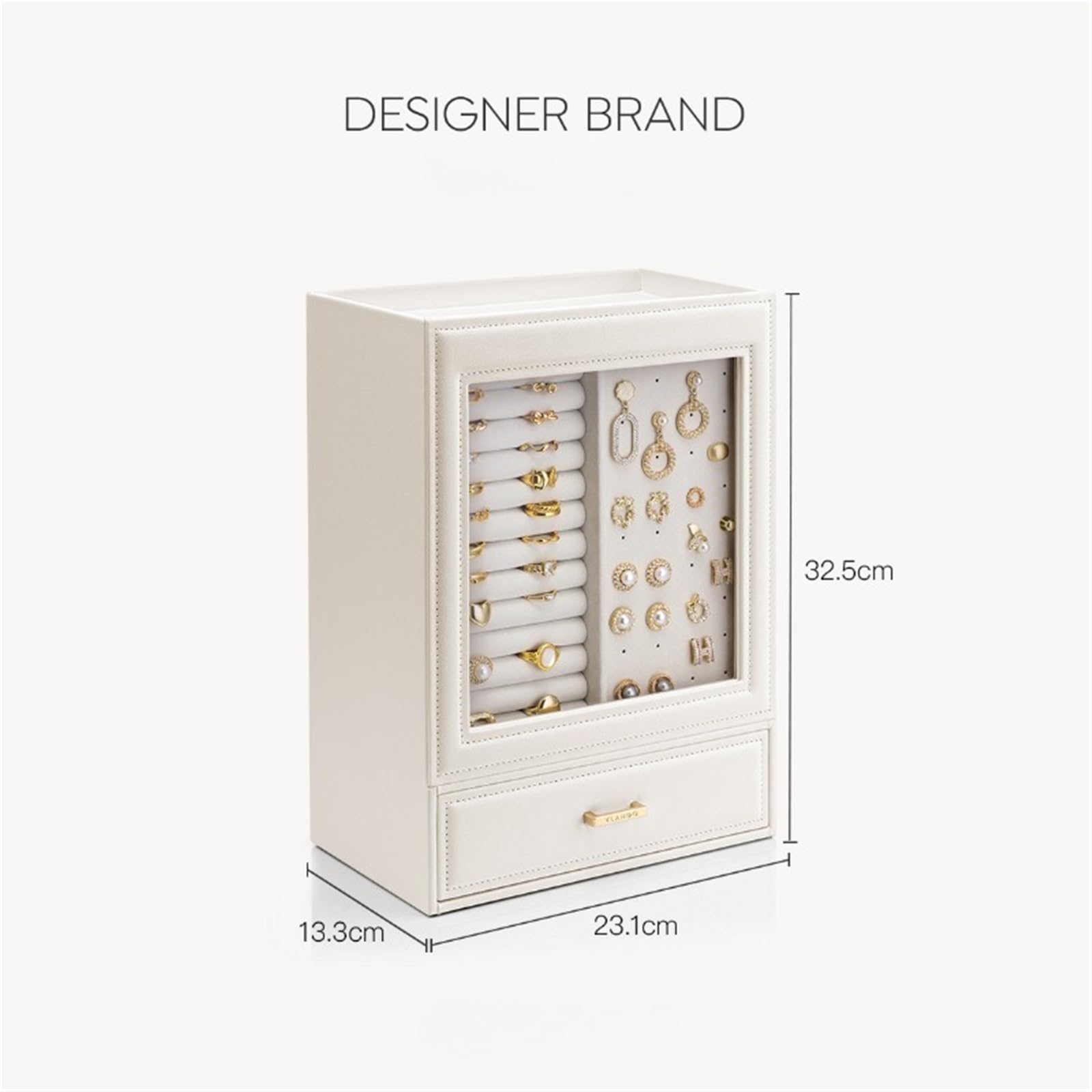 Organizer in pelle con cassetti grandi verticali per donne display multifunzione