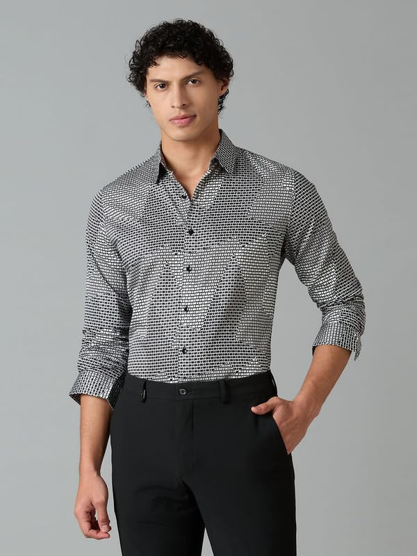 Image of MARK & ALBERT Men's Slim Fit Cotton Formal Shirt