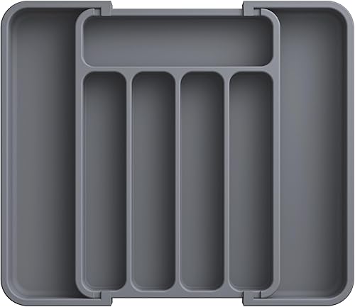 Miniatura 10 de Aujen Organizador de cubiertos – Organizador de cajones de utensilios expandible con almohadillas antideslizantes, organizador de cajones de cocina