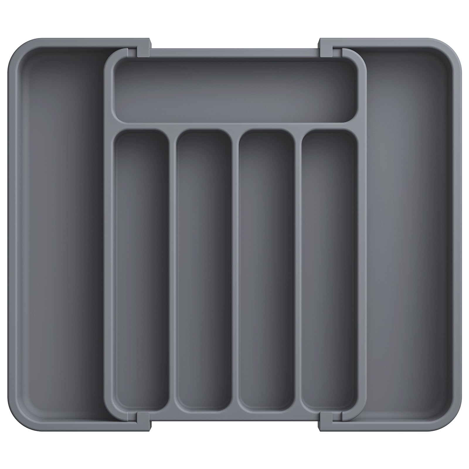 AUJEN Silverware Organizer - Expandable Kitchen Drawer Organizer, Adjustable Utensil Organizer, Cutlery Drawer Organizer for Forks, Knives, Multipurpose Kitchen Organizers and Storage Solution, Grey