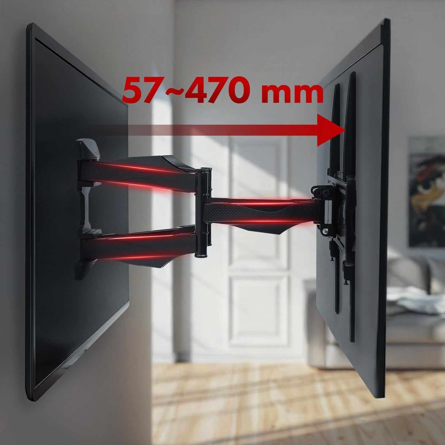 Maclean MC-781 Supporto Da Parete Per TV LED LCD Al Plasma Supporto TV 26-70 "Fino a 45 kg Doppio Braccio Max VESA 400x400