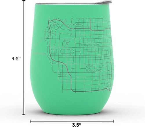 Vista 719 de Well Told Lexington Kentucky Map - Vaso de vino aislado con grabado de mapa de Kentucky, taza de acero inoxidable grabada (12 onzas, verde domingo)