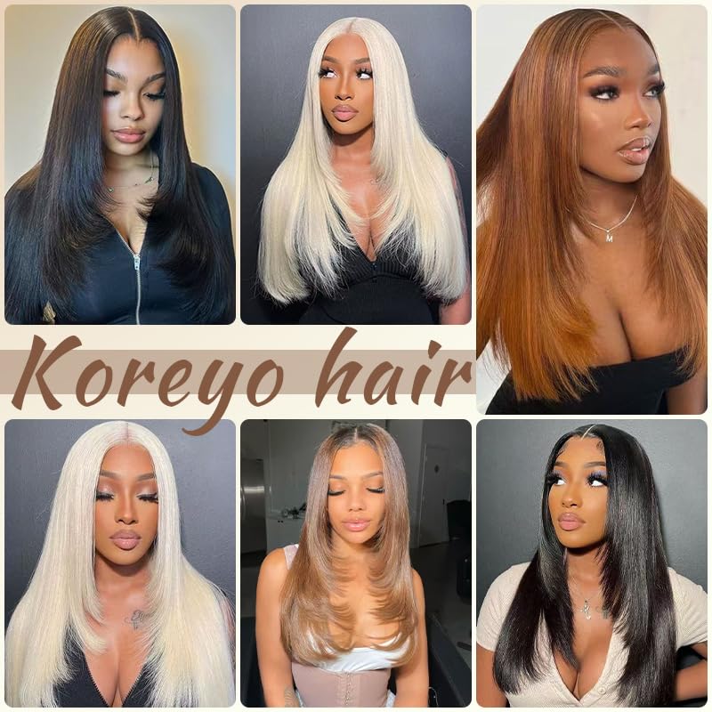 Synthetic Lace Front Wig 5x4x1 Platinum Blonde Wig for Black Women 26 Inch HD Lace Hand Tied Pre Plucked Long Straight Wigs for Beginner Friendly (Platinum Blonde)