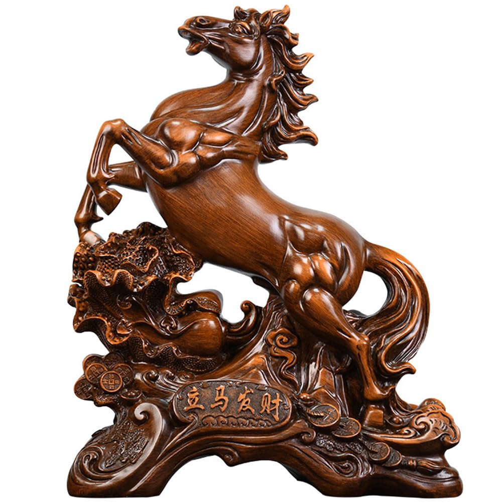 Wystrój domu Mosiądz Chiński zodiak Statua konia Feng Shui Figurka konia Rzeźba Bogactwo Dobrobyt Figurki Przedmioty kolekcjonerskie Dekoracja stołu na szczęście Bogactwo Sukces,L