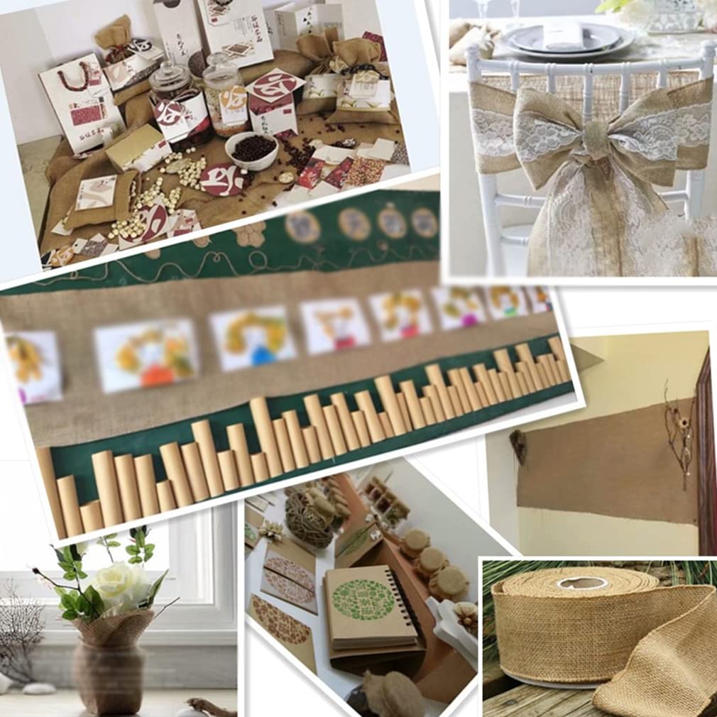 Juteband Tischläufer Natur Dekoration für Hochzeit 100/160cm breit Natürliche Sackleinenrolle zum Basteln und Dekorieren Sackleinen Sack-Leinen zum Nähen Dekorieren im Haus (L: 4m/157in,W: 160cm/63in)