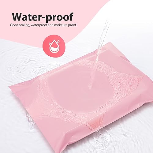 Fuxury Poly Mailers 14.5x19 Inch 50 Pcs, Waterproof Shipping Bags for Clothing, Strong Adhensive Shipping Envelopes for Small Business Suppliers, Self Seal Mailers Poly Bags Mailing Envelopes Black(Pink,14.5x19'' 1000pcs)