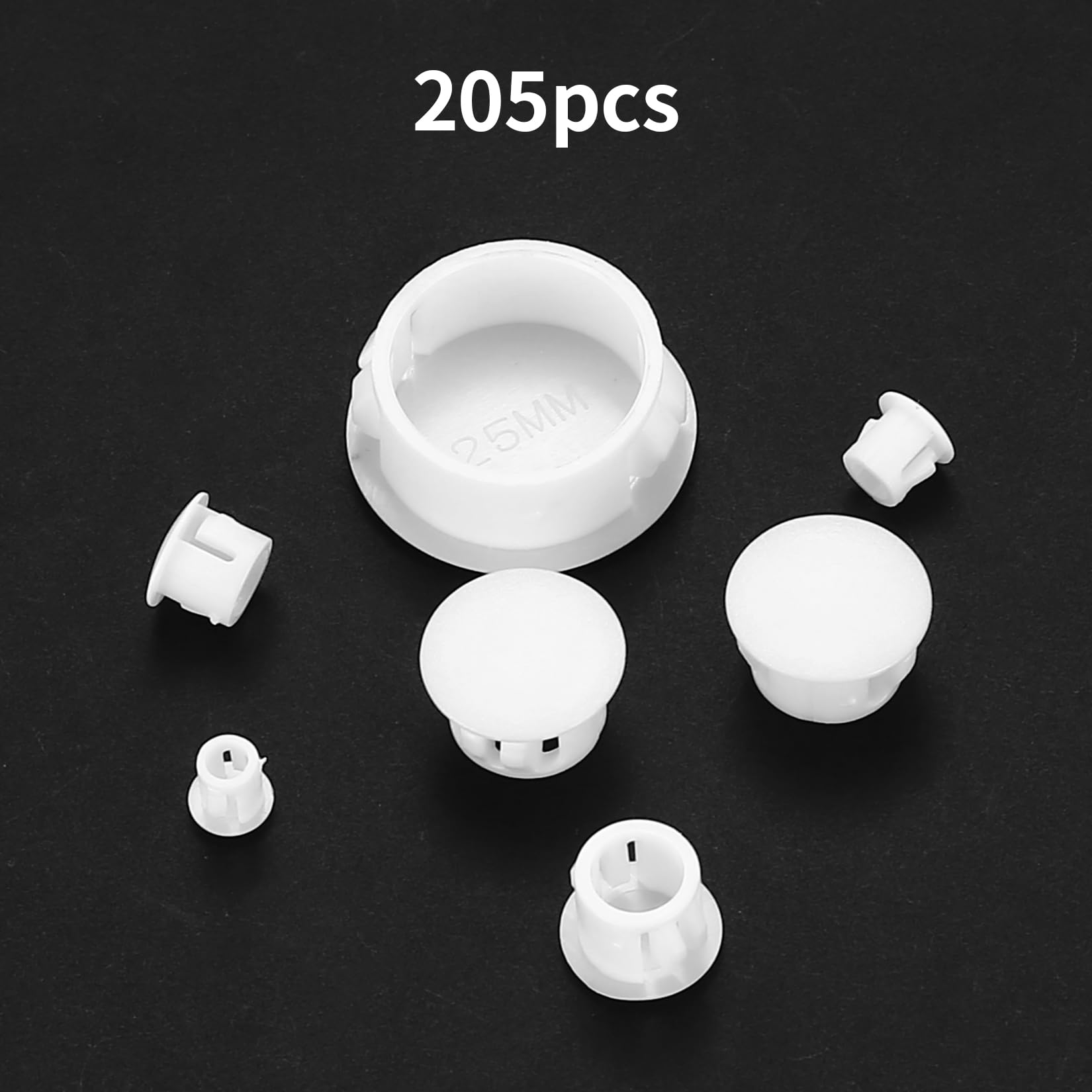 205 Pz Tappi Copriforo in Plastica, Tappi per Fori in Plastica BiancaTappi di Copertura per Fori Mobili Copriforo, Tappo a Vite per Cassetto Armadio, 5/6/8/10/13mm
