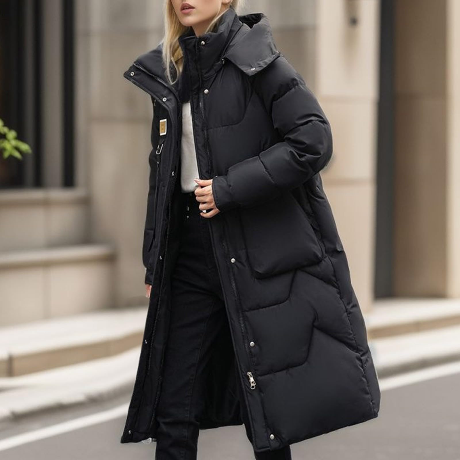 Giacca Trapuntata Da Donna Con Cappuccio Calda Trapuntata Giacca Mezza Stagione E Cappotto Invernale Piumino a Maniche Lunghe Trapuntata Imbottito Cappotto Cappotti Donna Invernali
