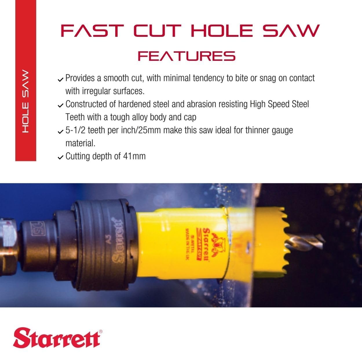 Starrett 63 fch114 wiertło rdzeniowe 144 mm) żółte