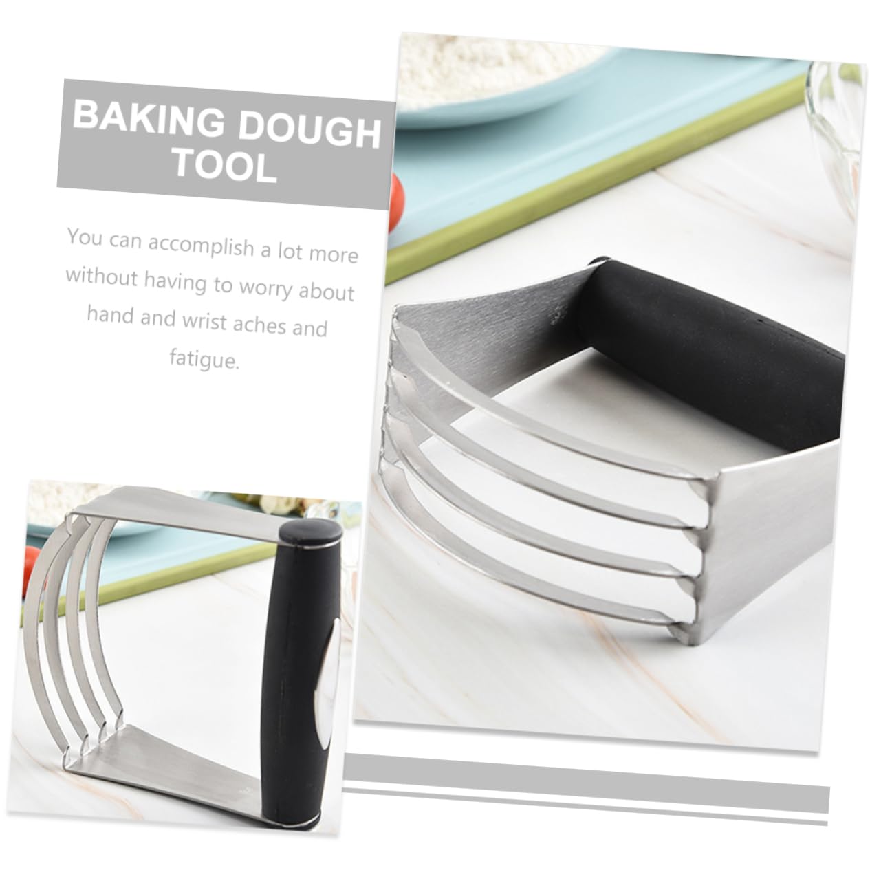 NAMOARLY Stainless Steel Flour Mixer and Pastry Cutter Baking Tool for Effortless Dough Mixing and Slicing for Fluffier Biscuits Pies and Pastries